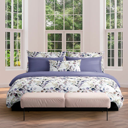 Drap plat satin de coton Mila fleurs