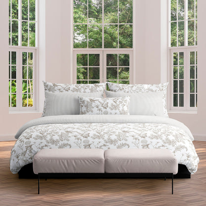 Taie de traversin satin de coton Colibri floral