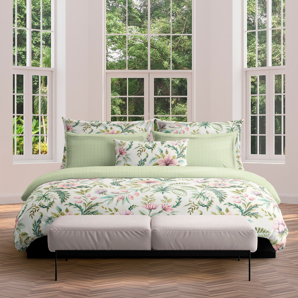 Drap-housse satin de coton Traits peints