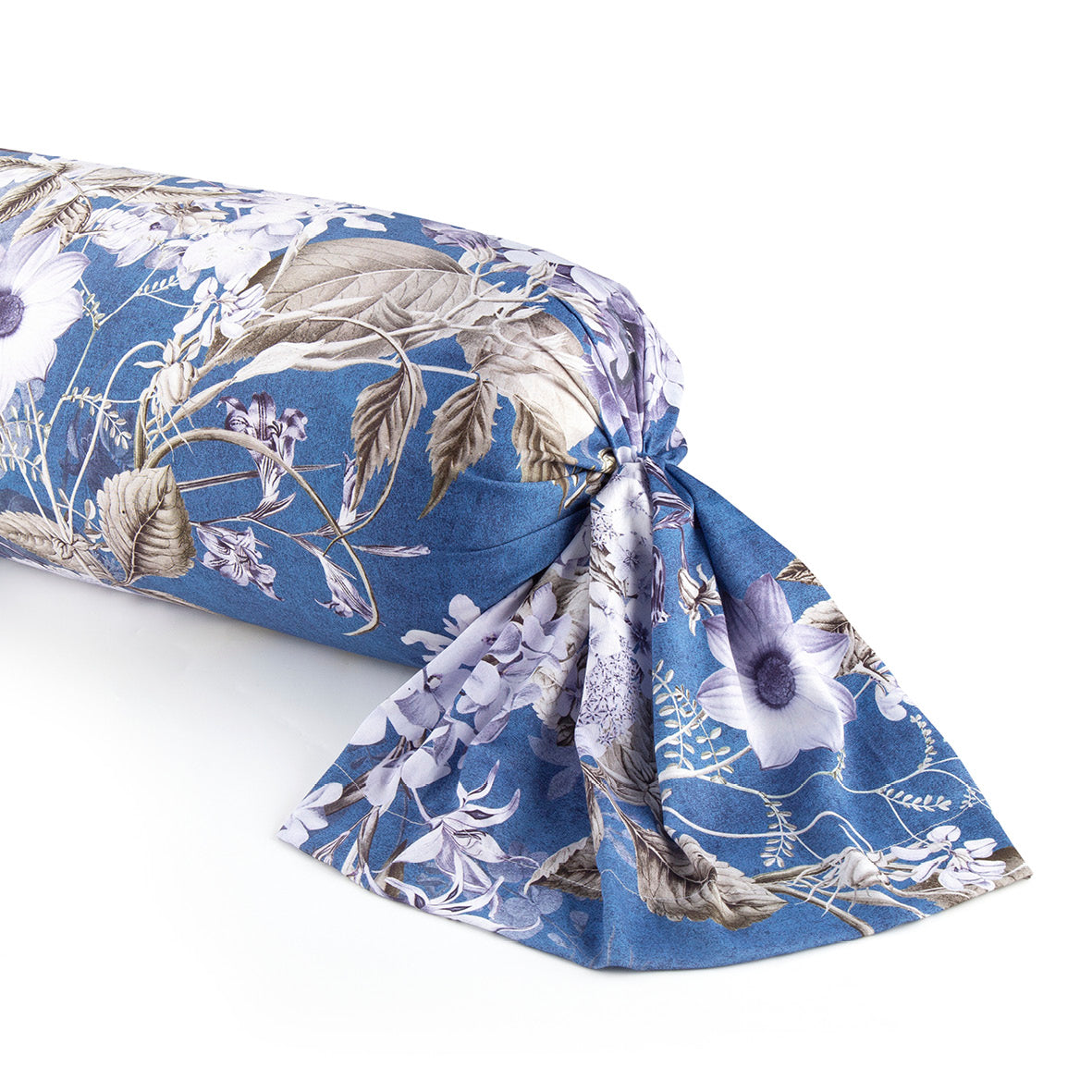 Taie de traversin satin de coton Hortensia