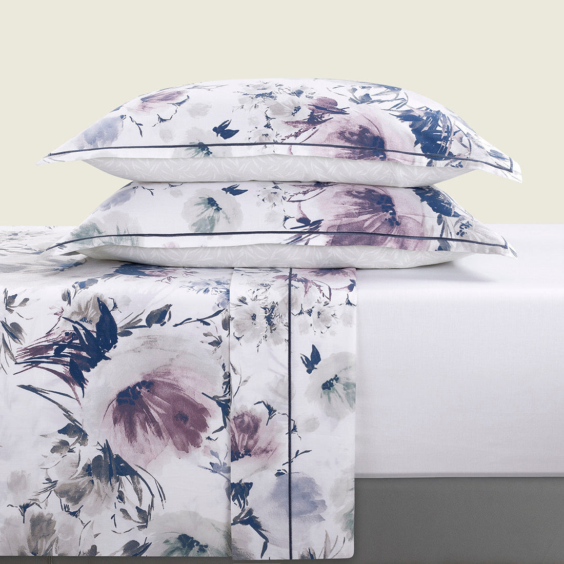 Ensemble de draps satin de coton Erodium