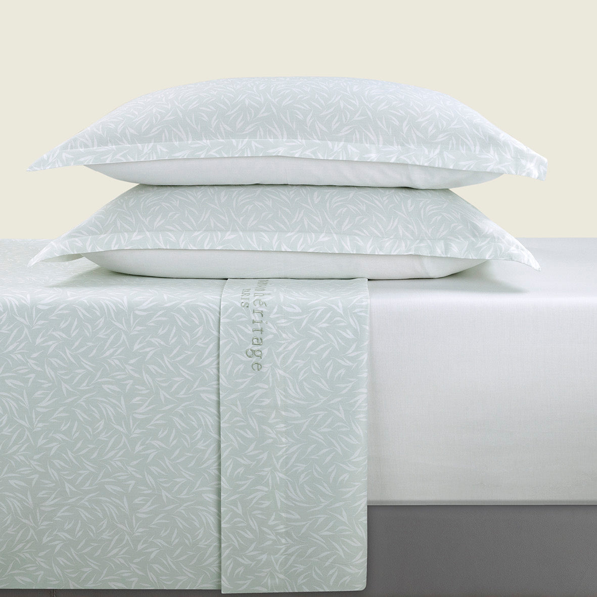 Ensemble de draps satin de coton Olea europaea