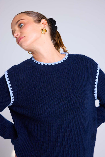 Bertille bleu marine bleu ciel