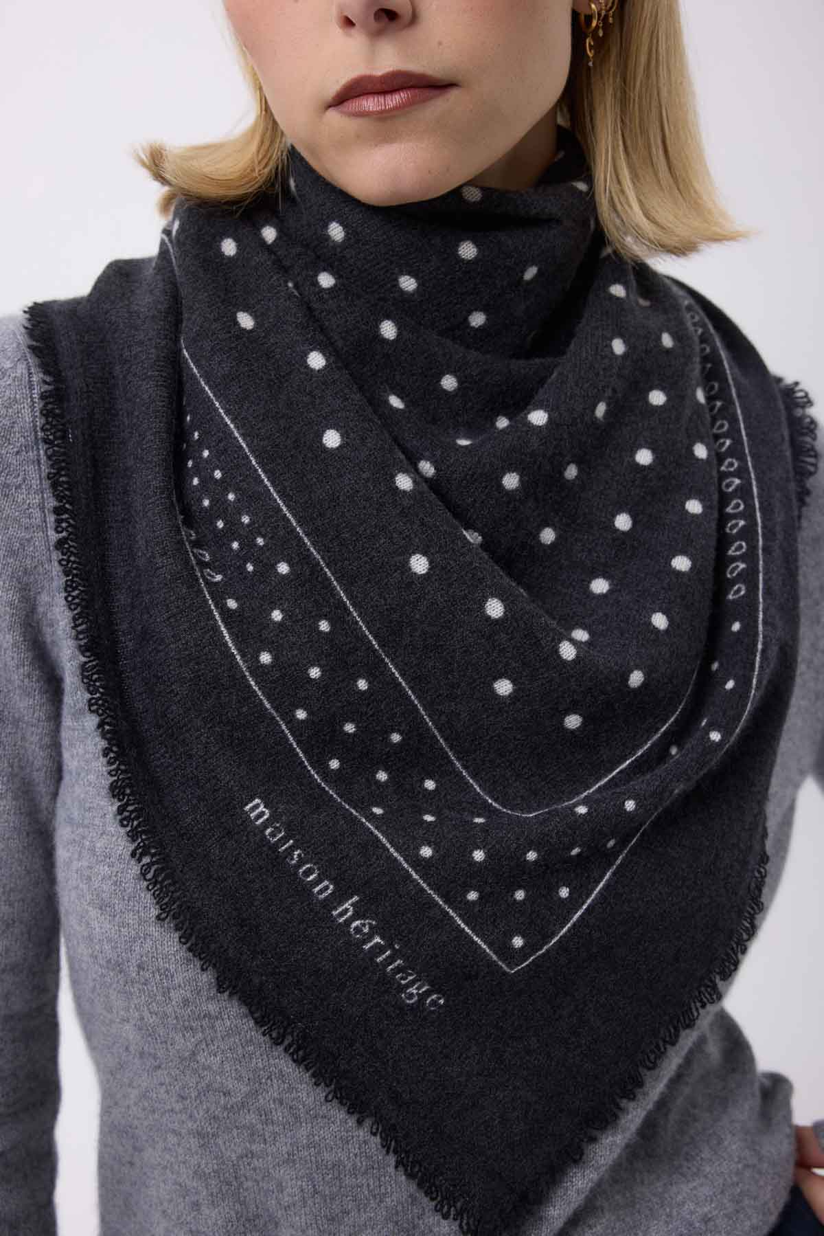 Bandana Big Heritage Pois noir blanc
