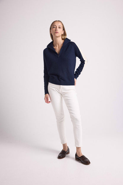 Caroline marine blanc