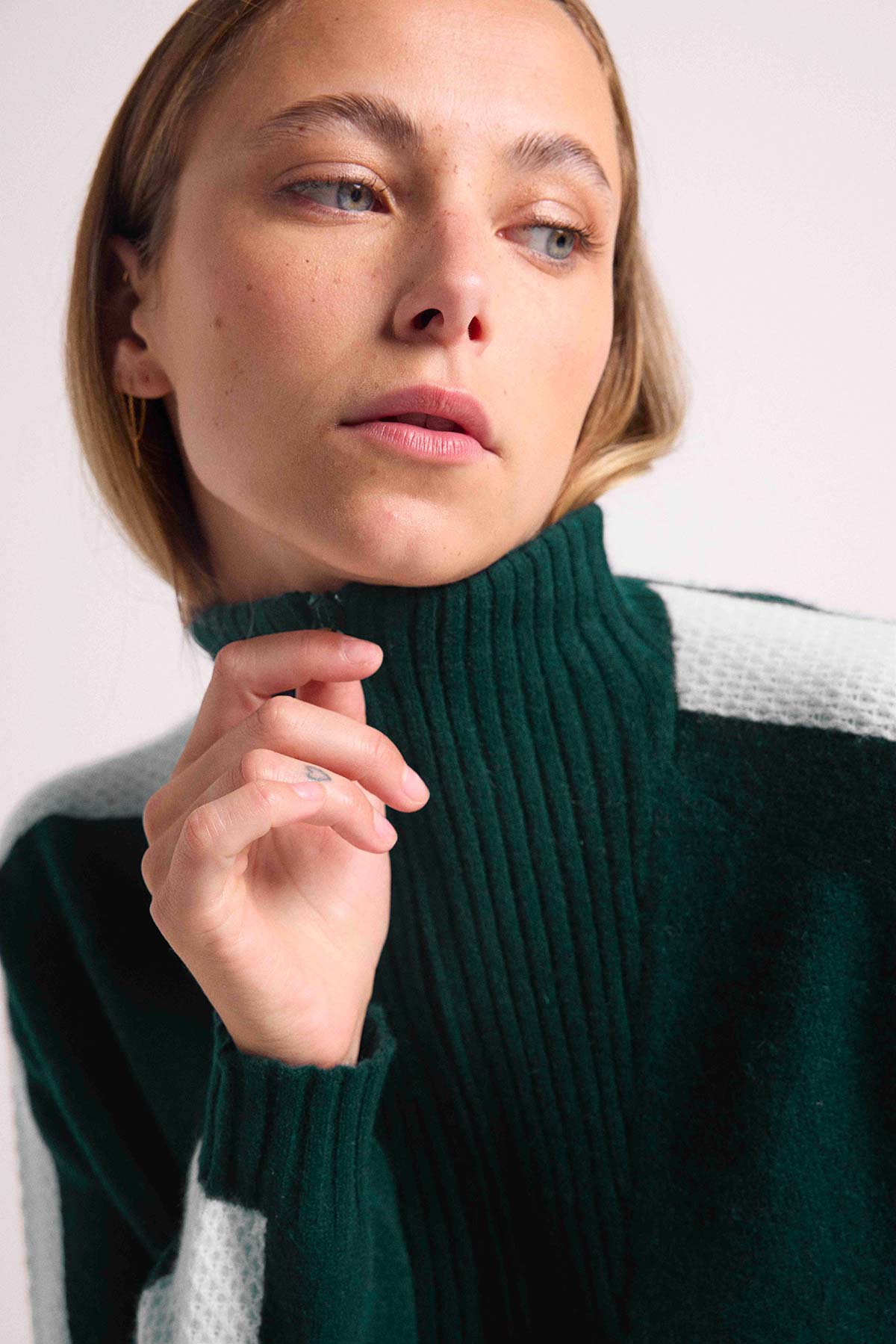 Caroline vert blanc