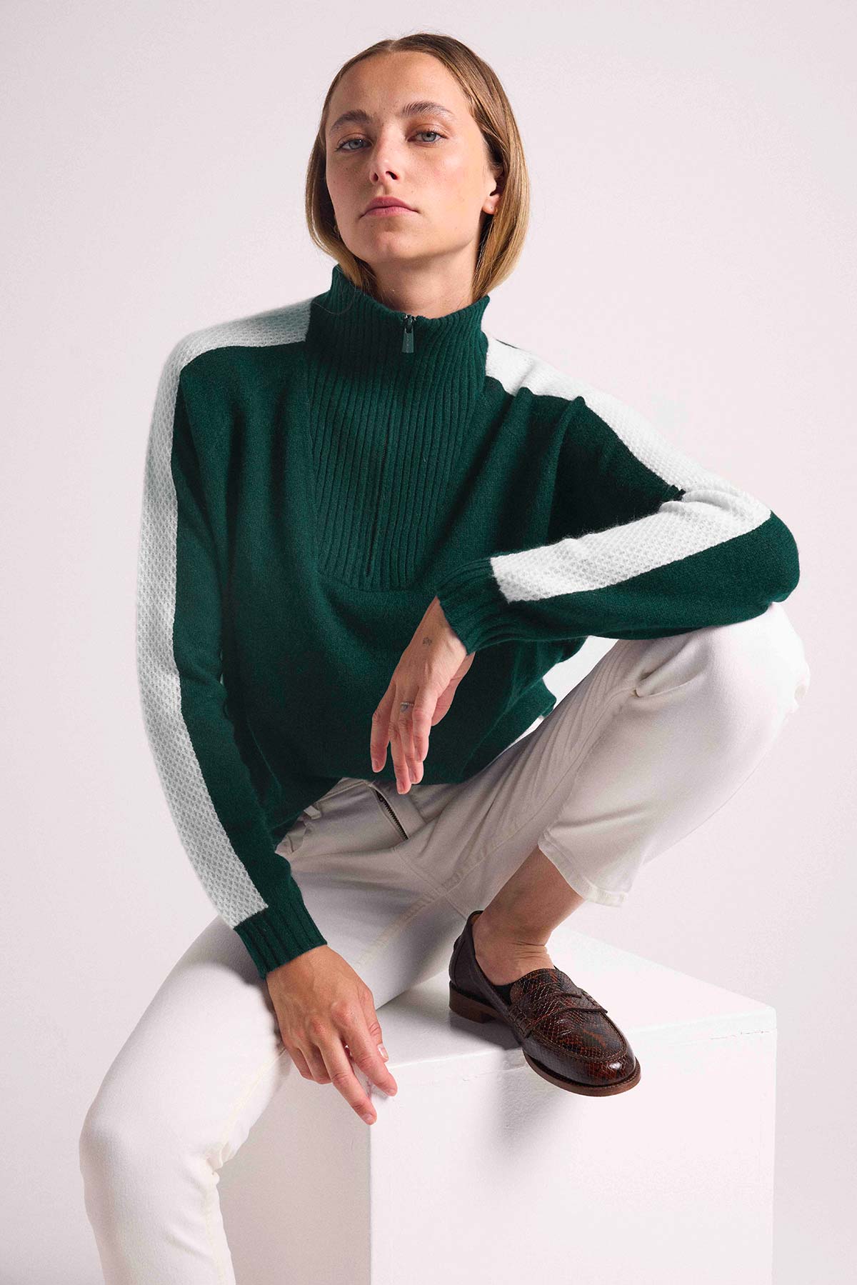 Caroline vert blanc