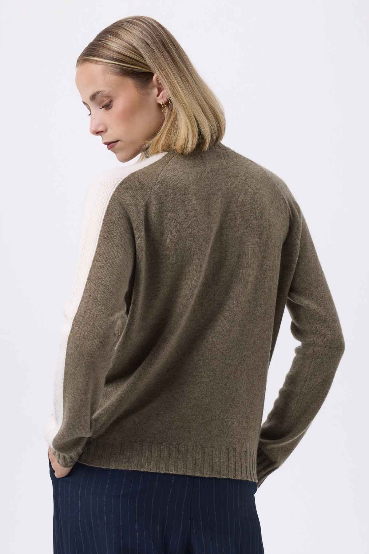 Caroline vert khaki blanc