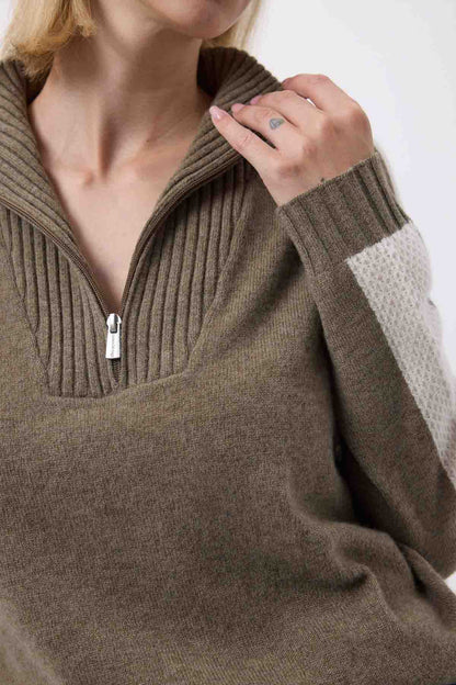 Caroline vert khaki blanc