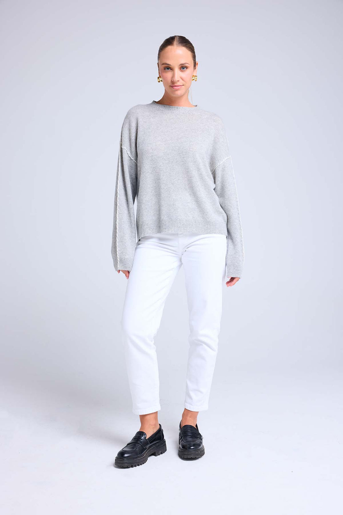 Clarisse gris clair blanc