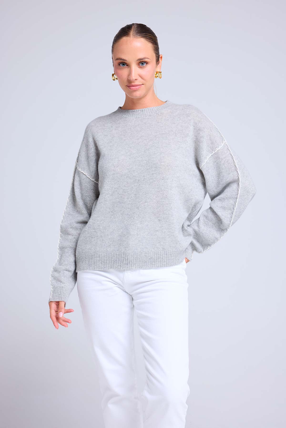 Clarisse gris clair blanc