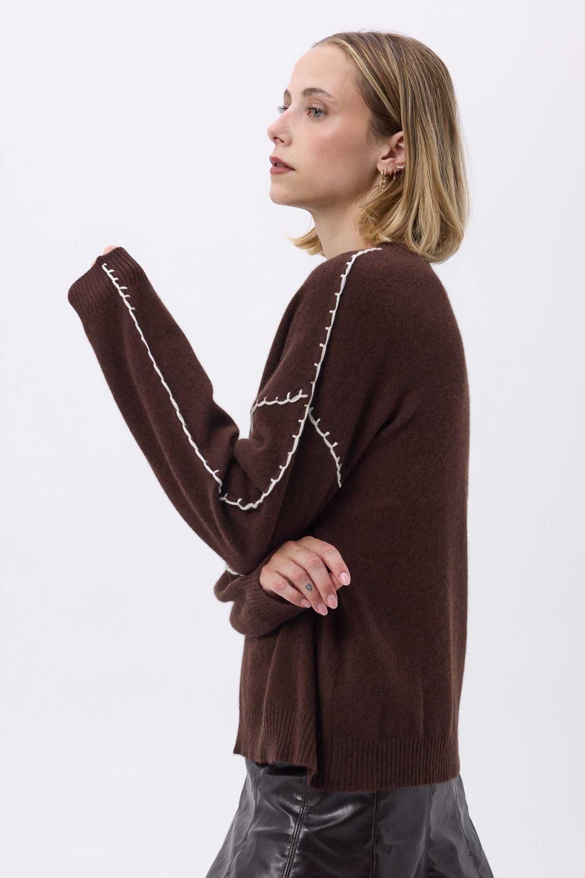 Clarisse marron blanc