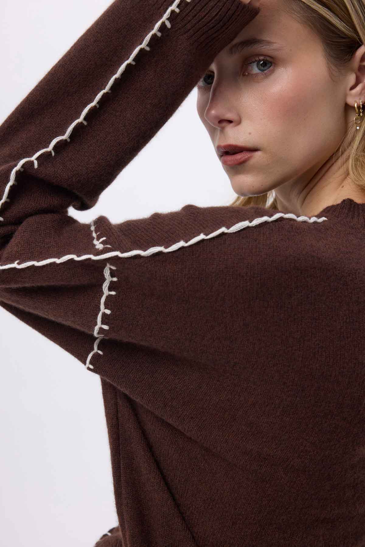 Clarisse marron blanc