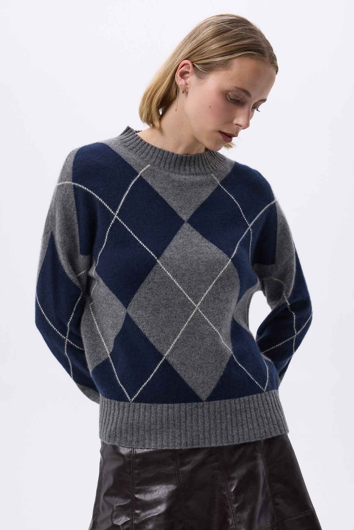 Edimbourg bleu marine gris foncé