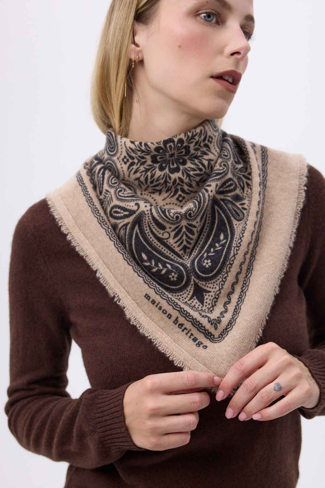 Bandana Efi beige noir
