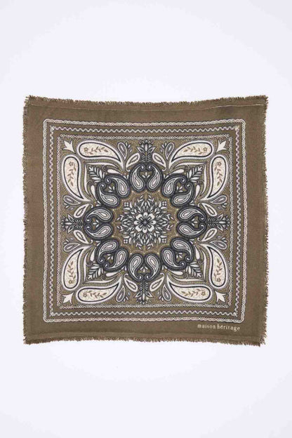 Bandana Efi vert khaki blanc