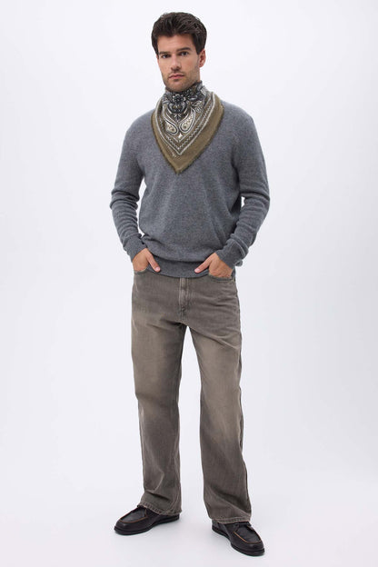 Bandana Efi vert khaki blanc