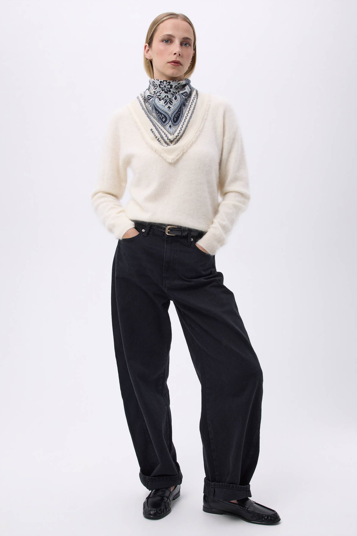 Bandana Efi blanc bleu ciel