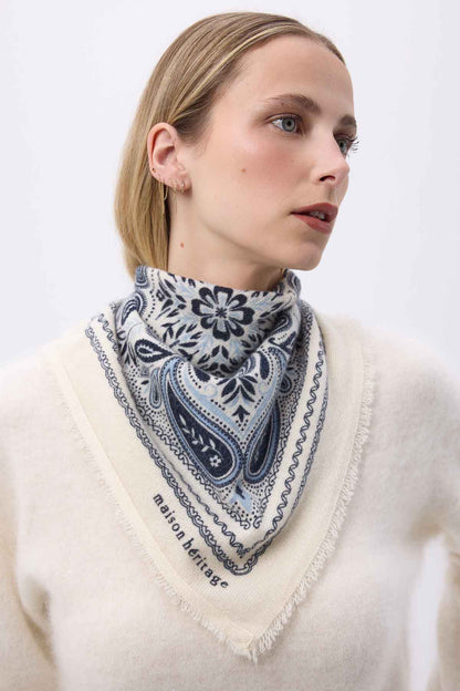 Bandana Efi blanc bleu ciel