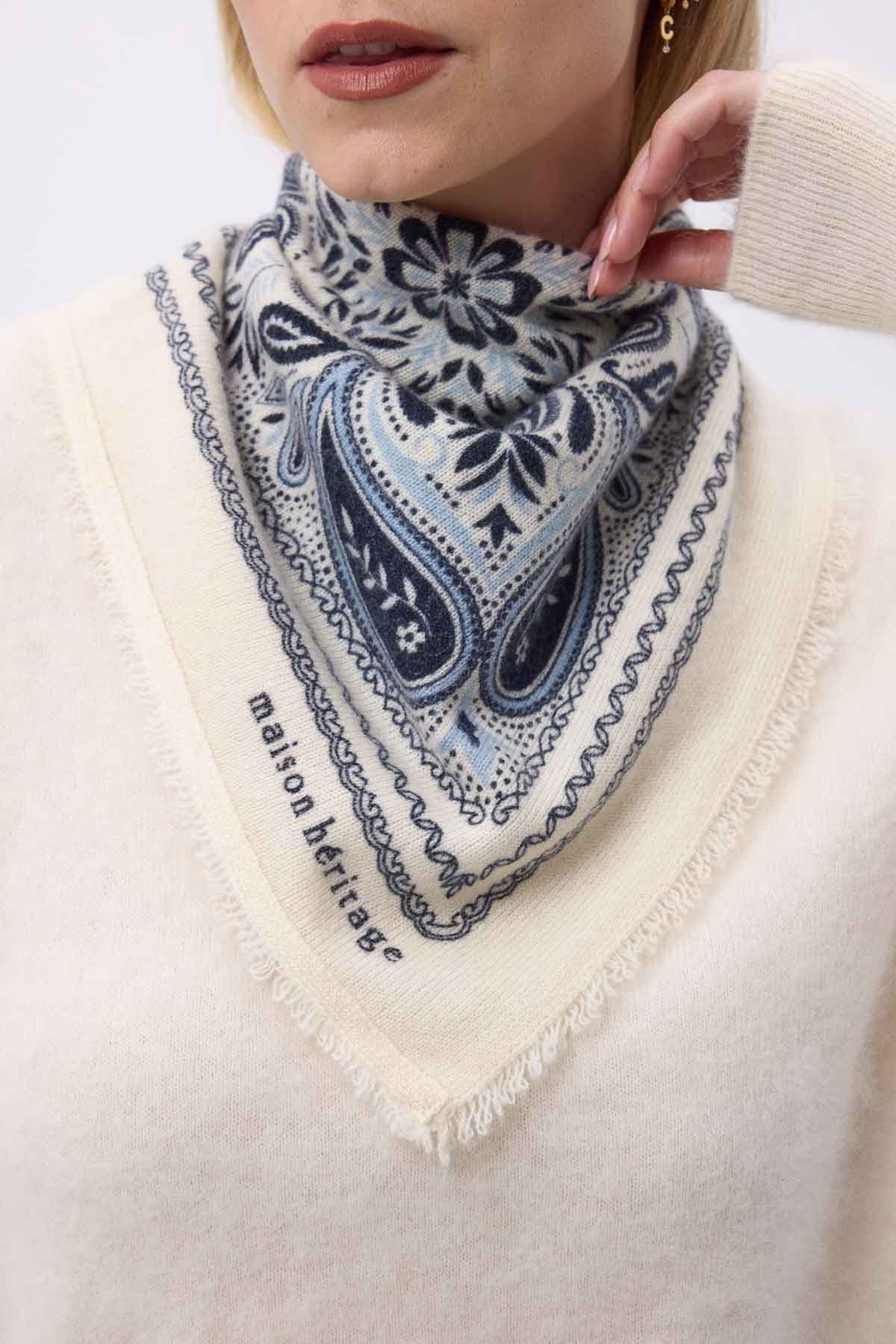 Bandana Efi blanc bleu ciel