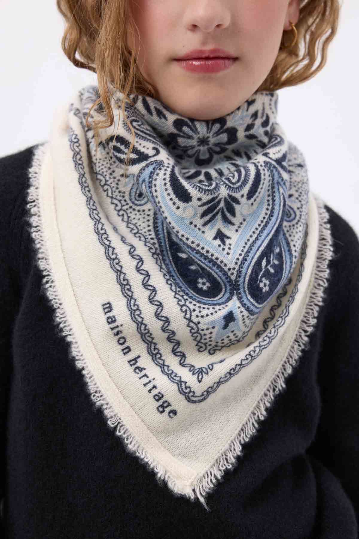 Bandana Efi blanc bleu ciel