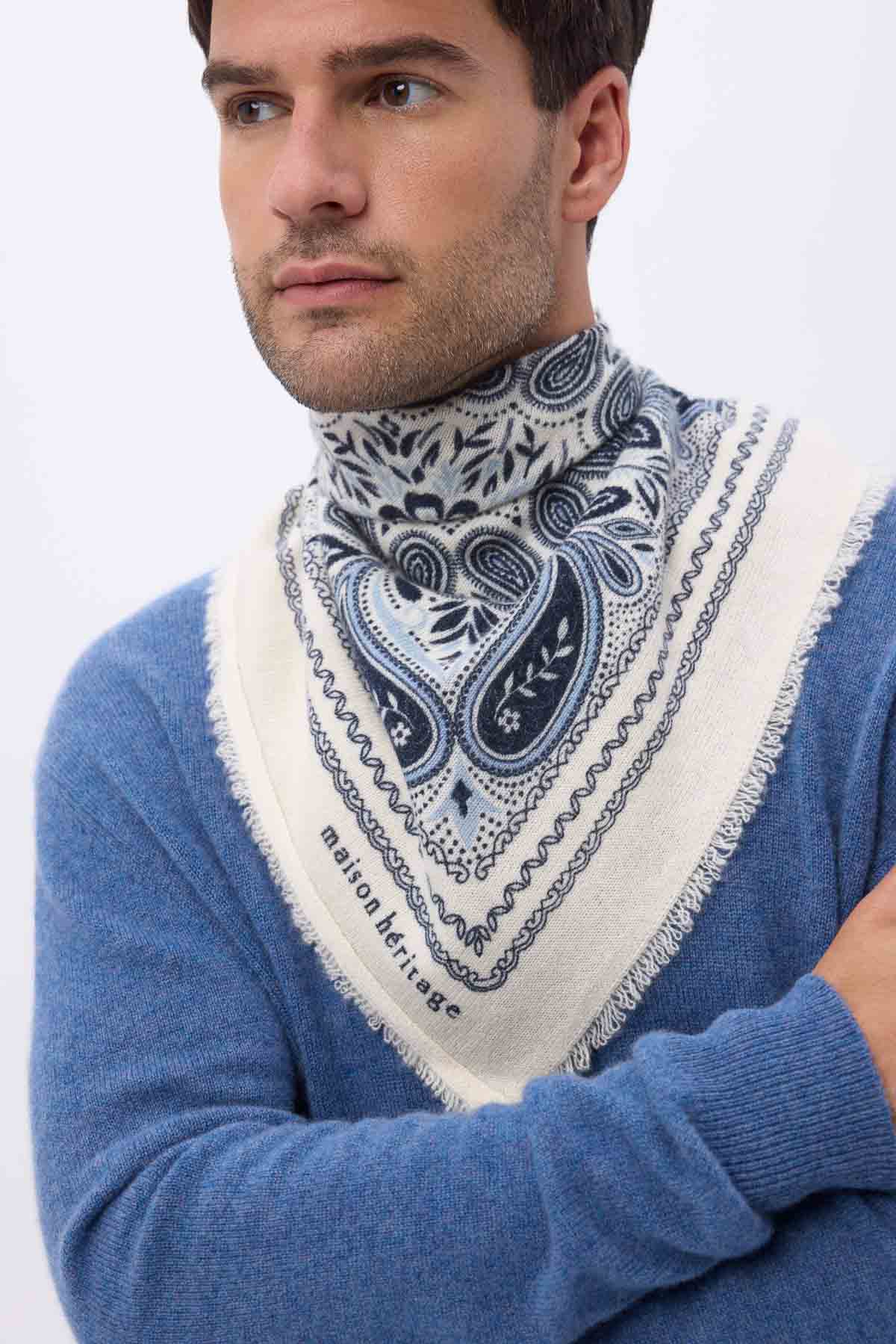 Bandana Efi blanc bleu ciel