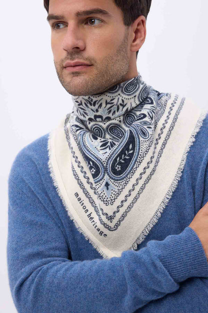 Bandana Efi blanc bleu ciel