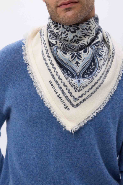 Bandana Efi blanc bleu ciel