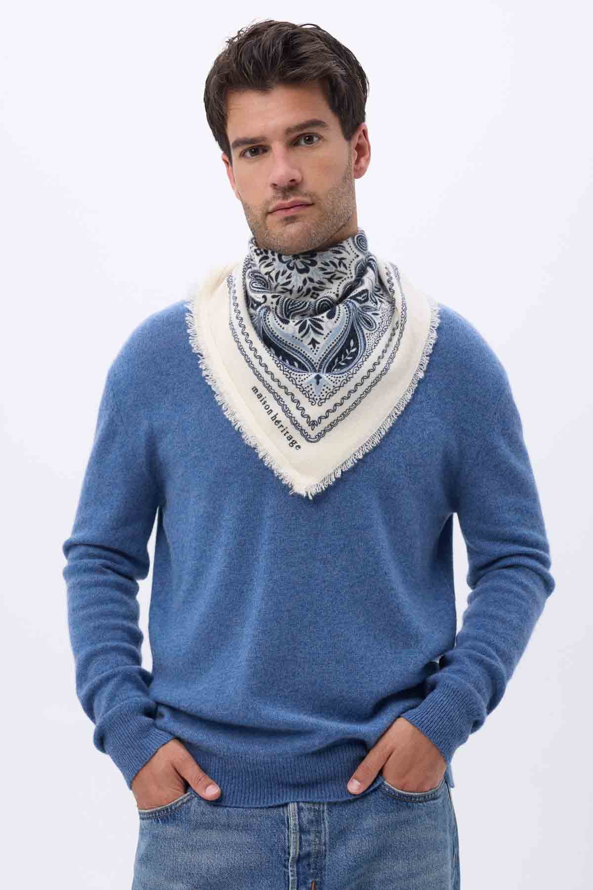 Bandana Efi blanc bleu ciel