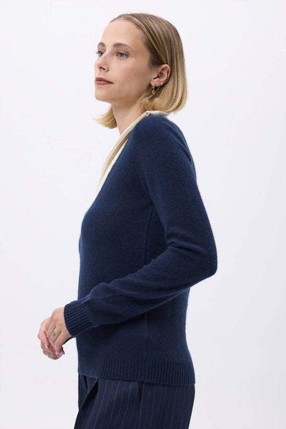 Emilie bleu marine blanc
