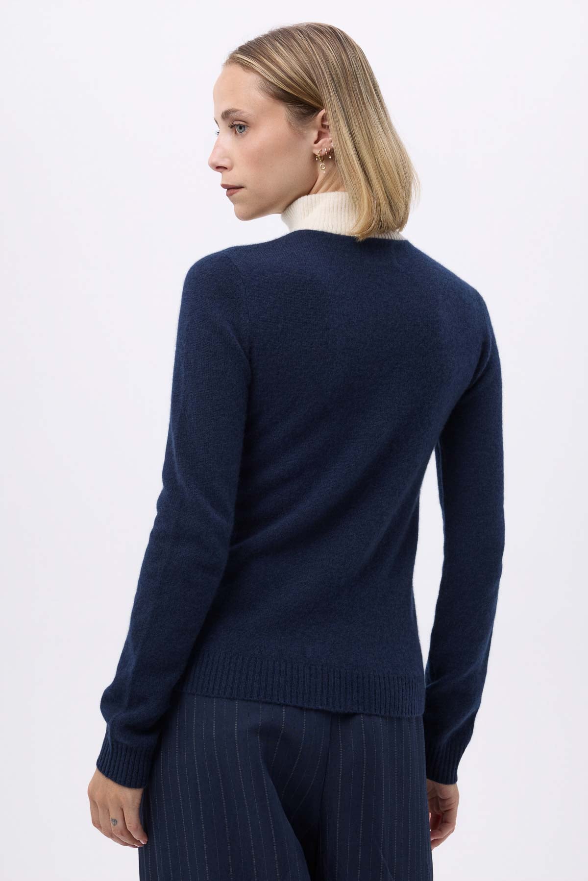 Emilie bleu marine blanc