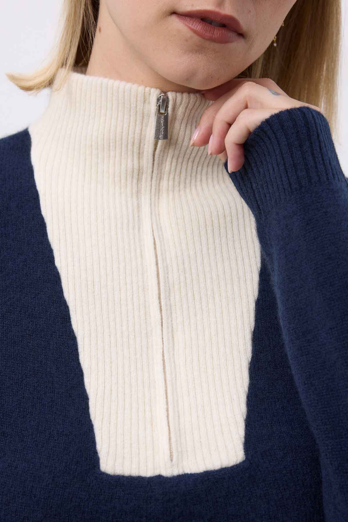 Emilie bleu marine blanc