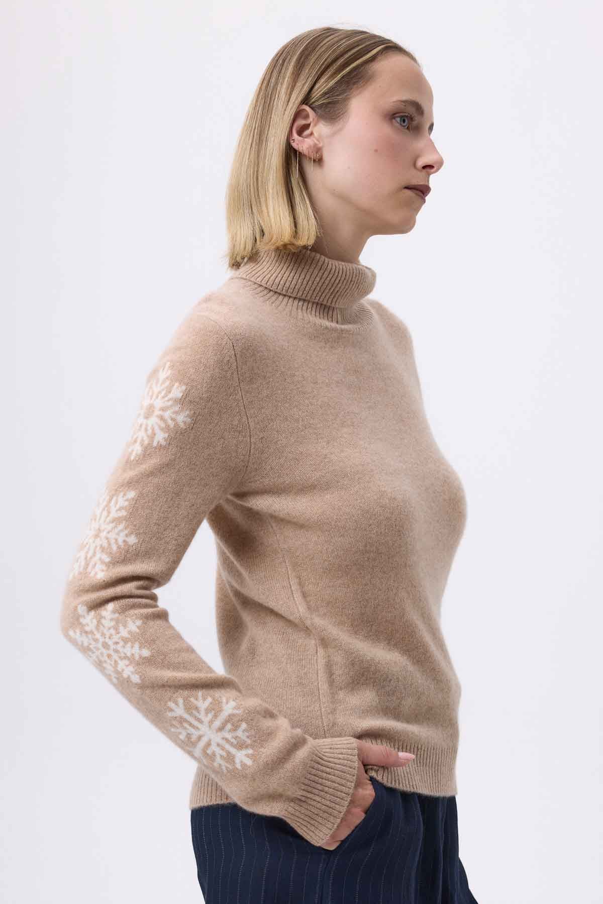 Flocon beige crème blanc