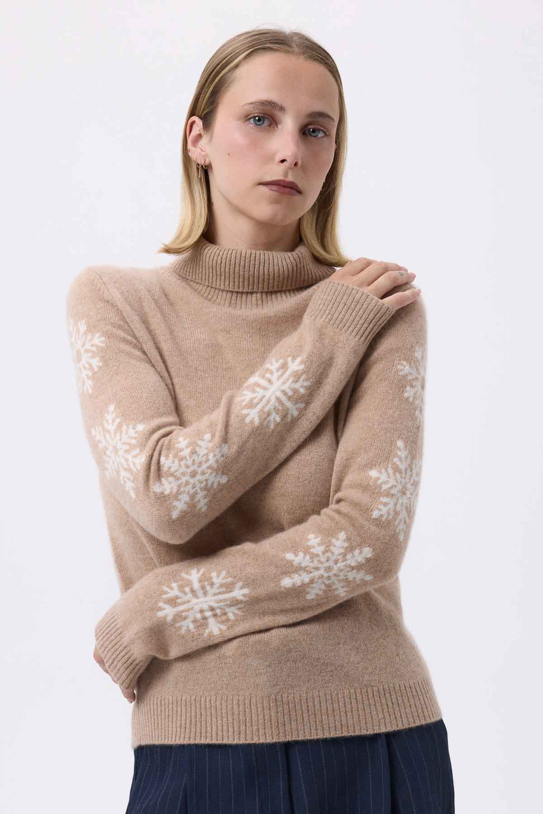 Flocon beige crème blanc