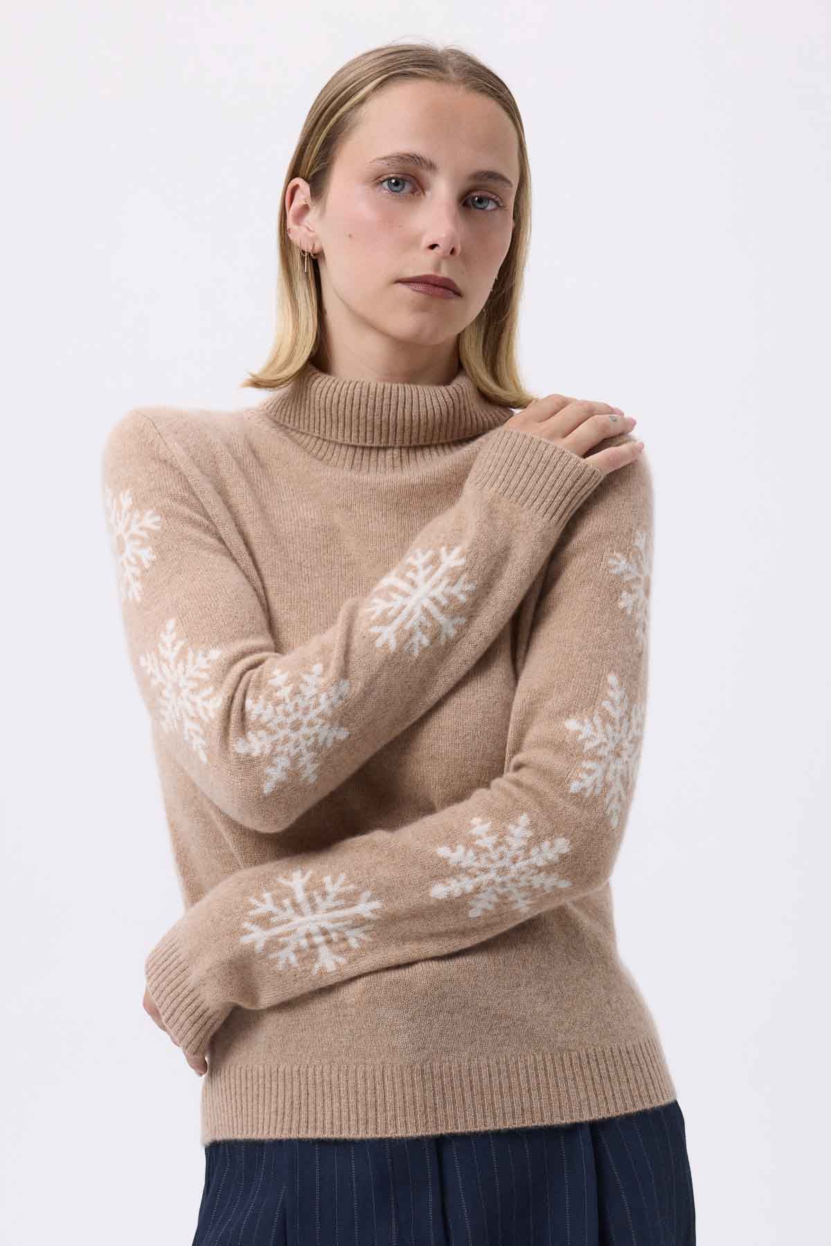 Flocon beige crème blanc