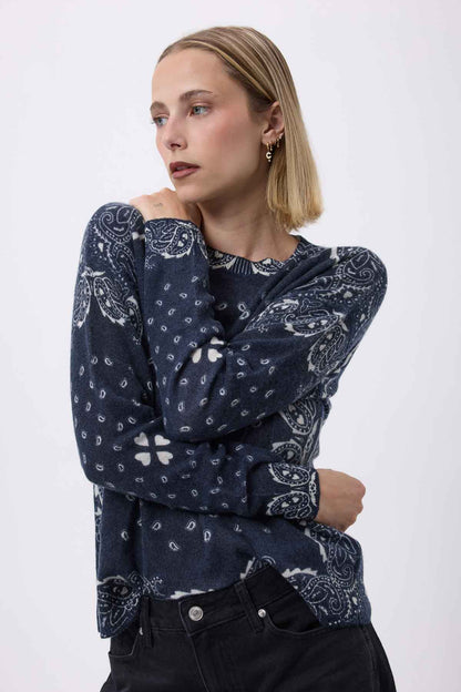 Flo bleu marine  blanc