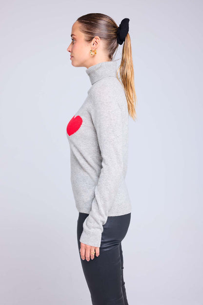 High Heart gris clair rouge