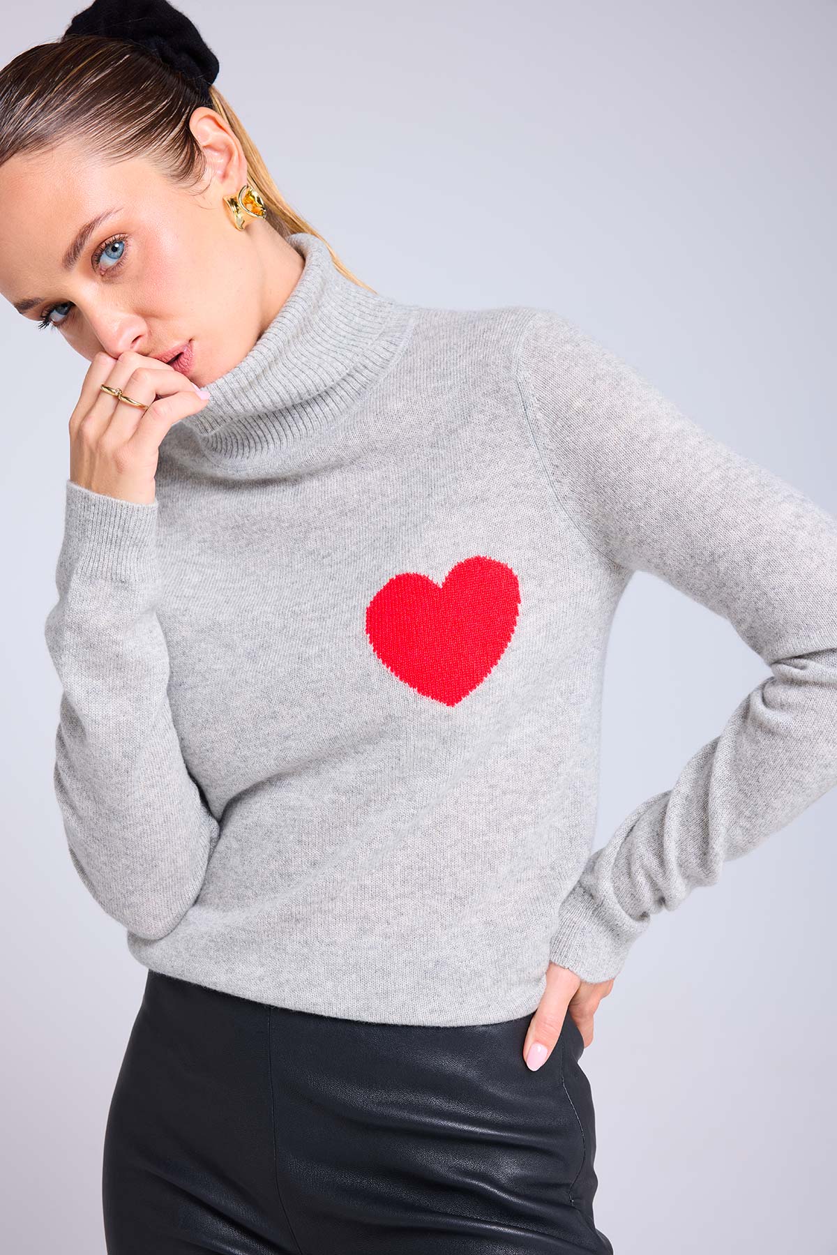 High Heart gris clair rouge