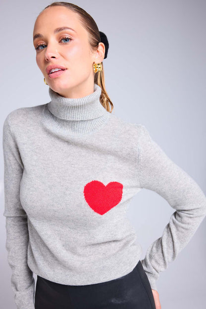 High Heart gris clair rouge