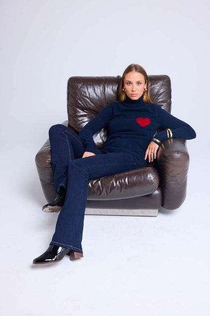 High Heart bleu marine rouge