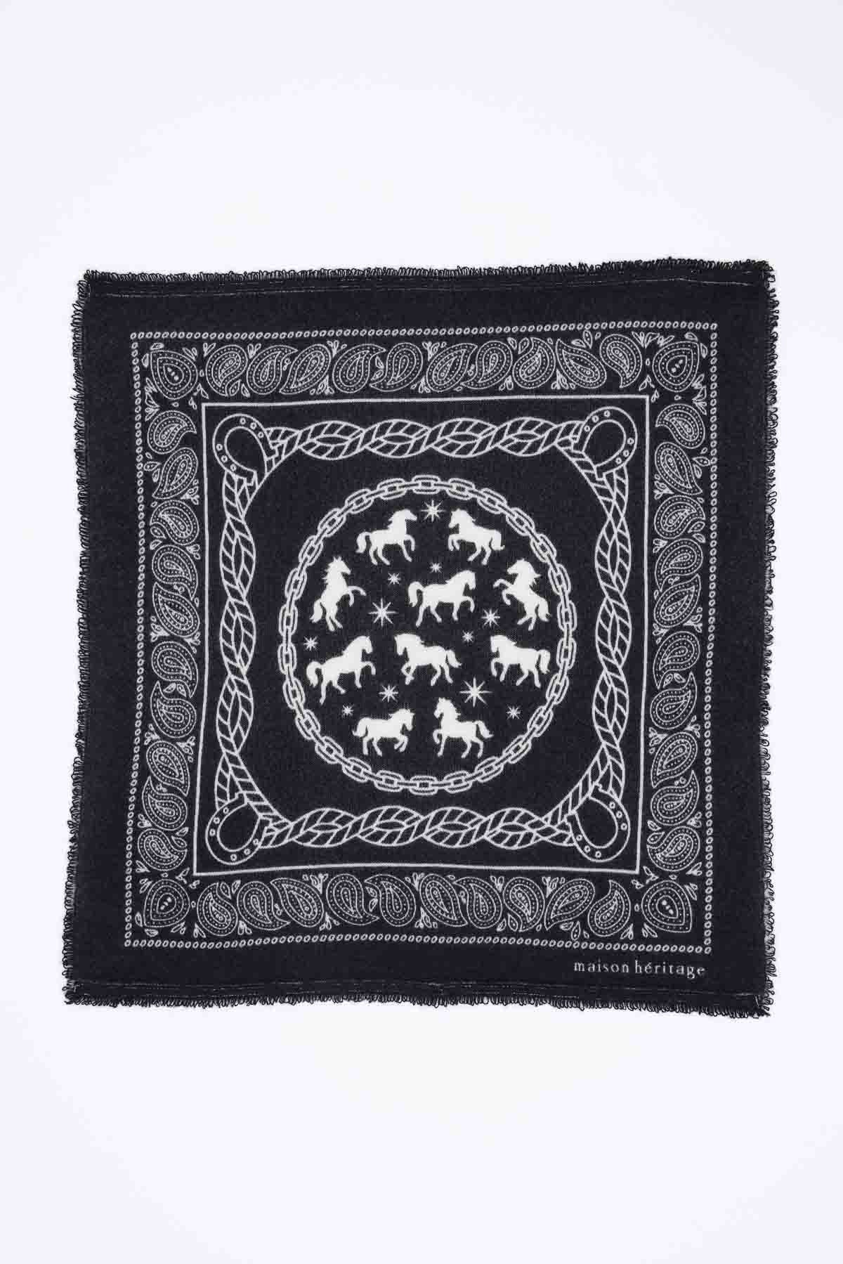 Bandana Horse noir blanc