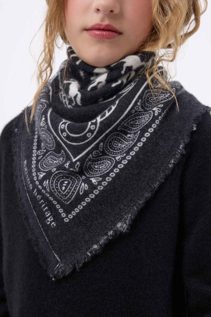 Bandana Horse noir blanc