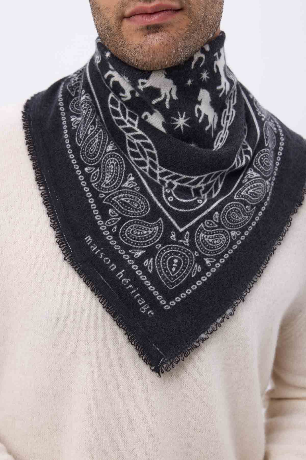 Bandana Horse noir blanc