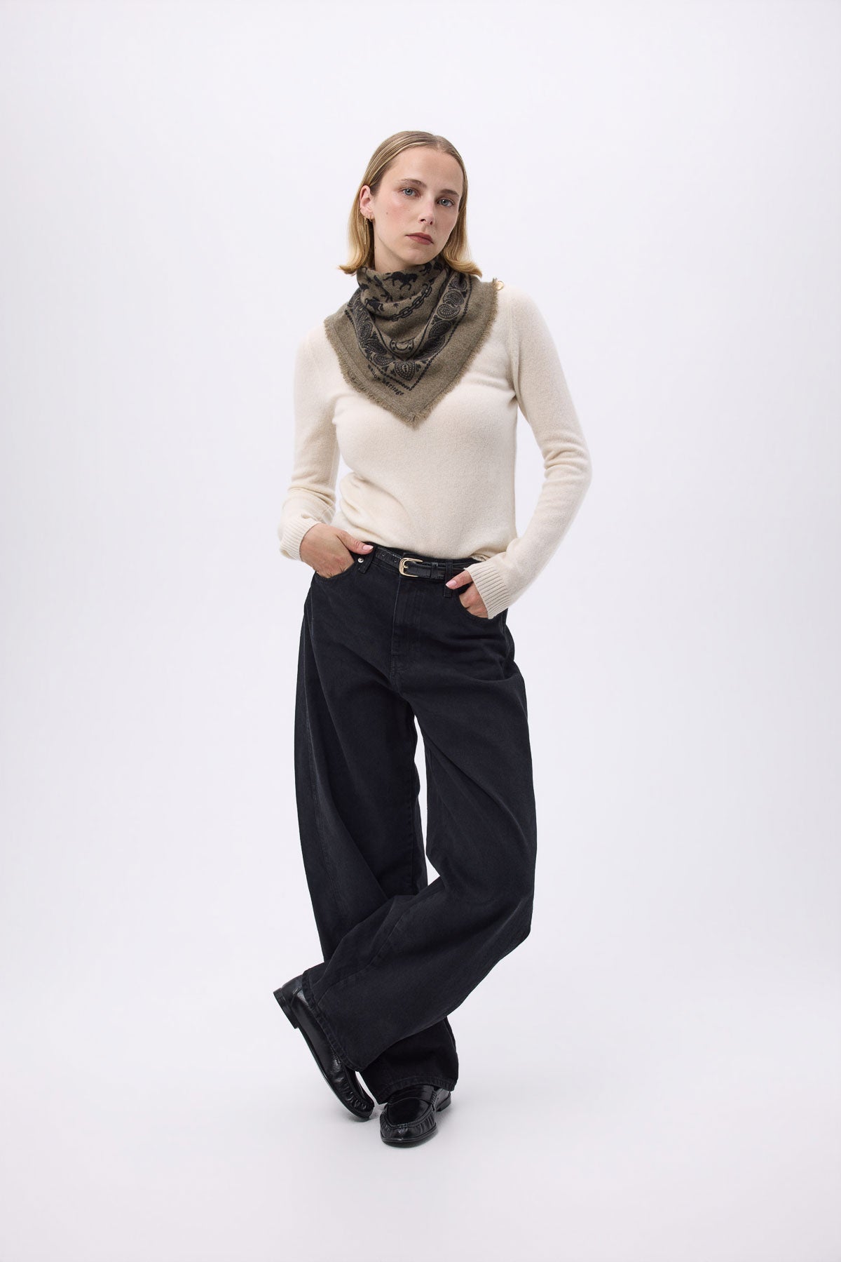 Bandana Horse vert khaki noir