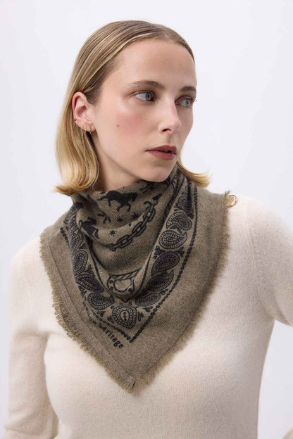 Bandana Horse vert khaki noir