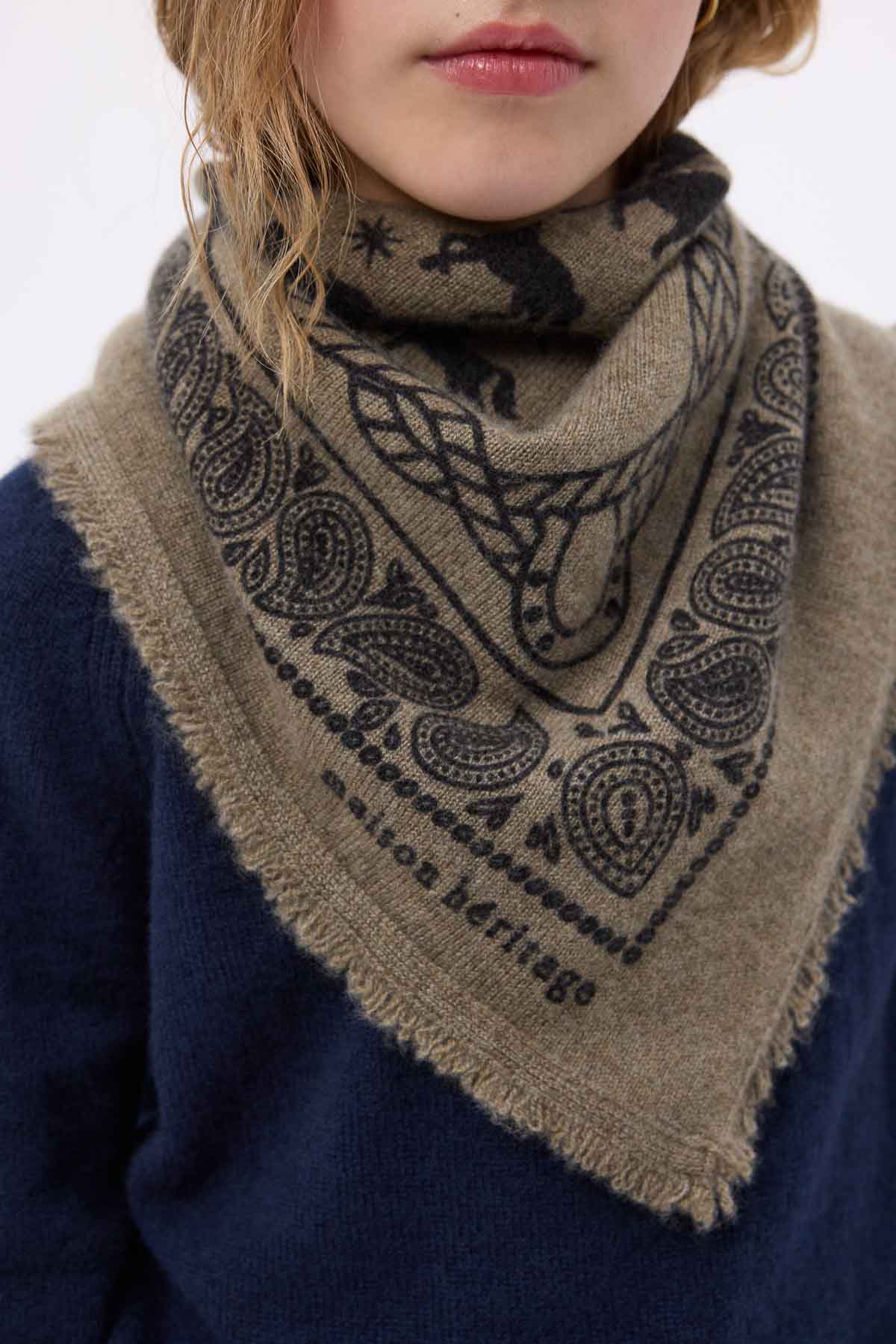 Bandana Horse vert khaki noir