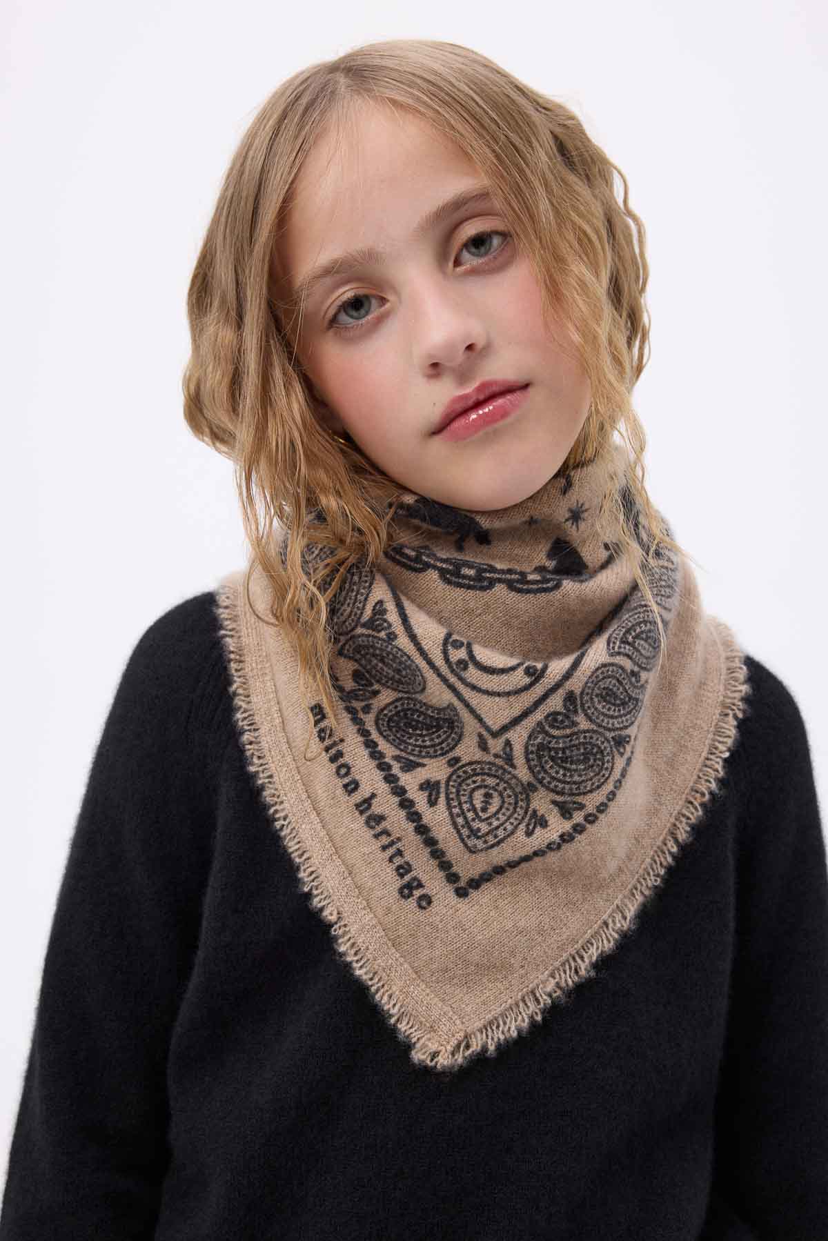 Bandana Horse beige creme noir