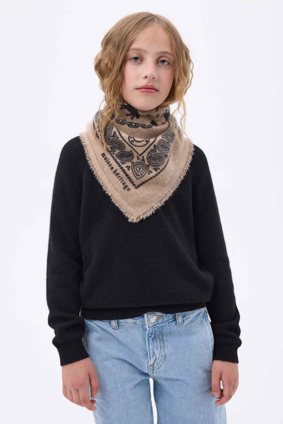 Bandana Horse beige creme noir