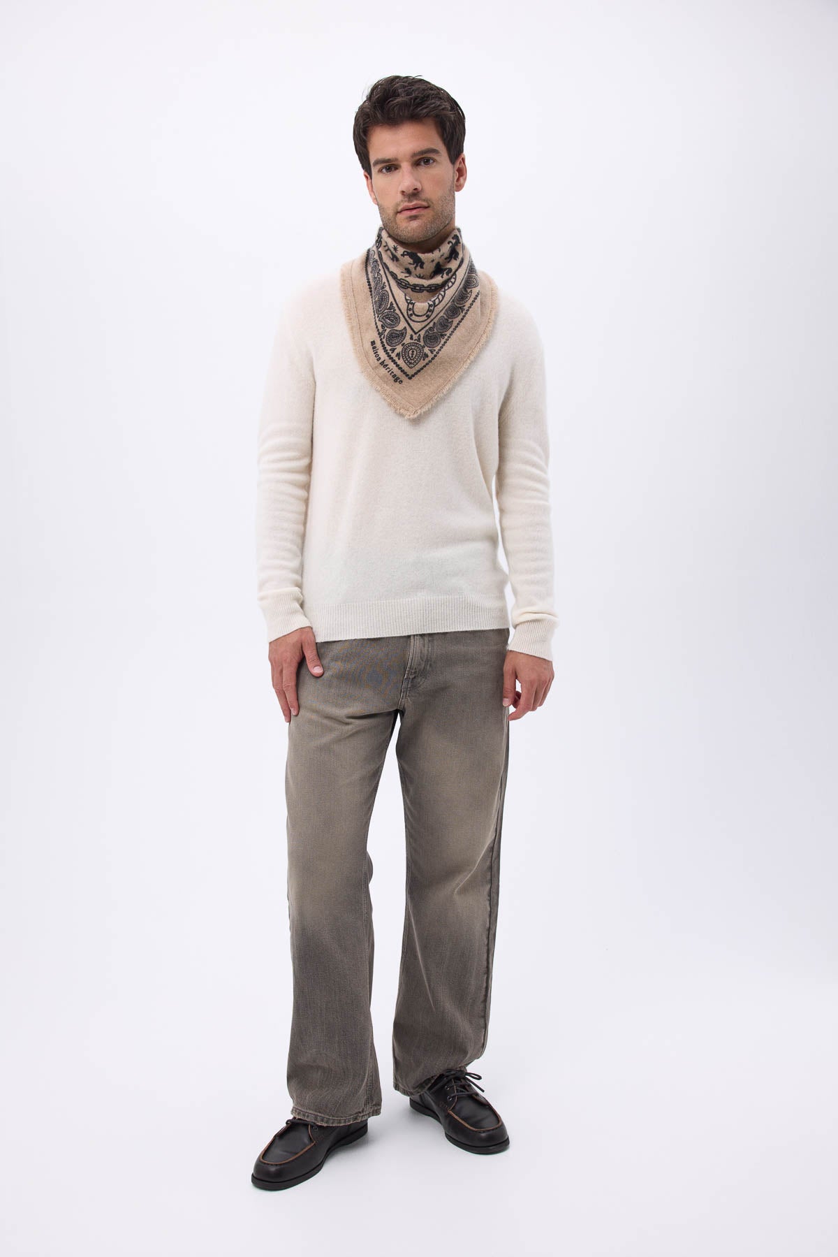 Bandana Horse beige creme noir