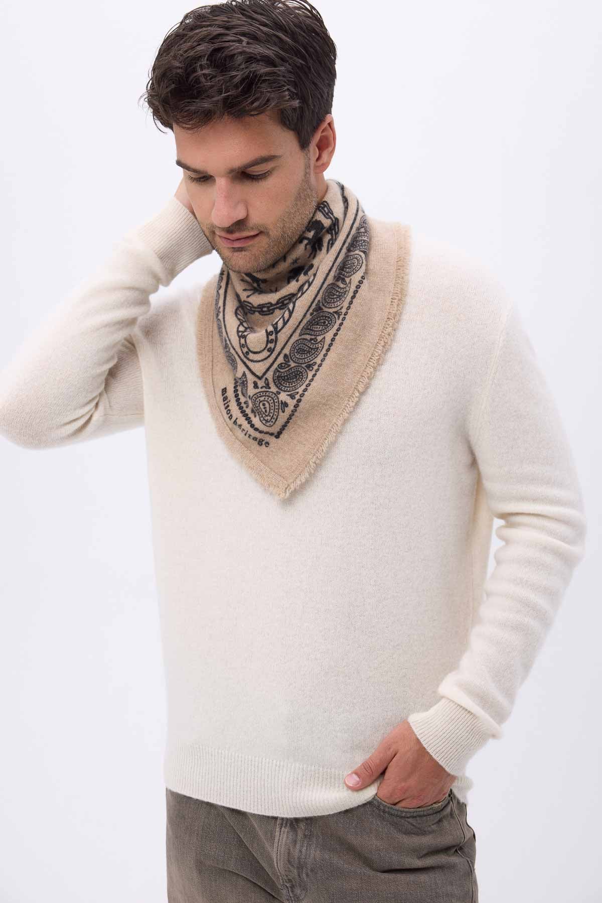 Bandana Horse beige creme noir
